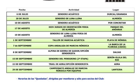 CALENDARIO DE ACTIVIDADES JULIO/AGOSTO Y SEPTIEMBRE 2024