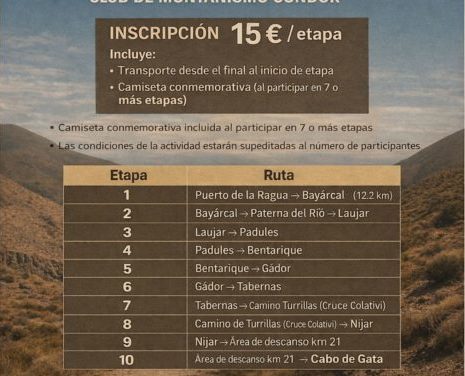 GR-140 POR ETAPAS. Desde el Puerto de la Ragua hasta el Cabo de Gata.