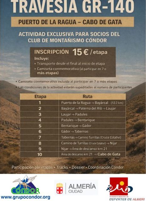 GR-140 POR ETAPAS. Desde el Puerto de la Ragua hasta el Cabo de Gata.
