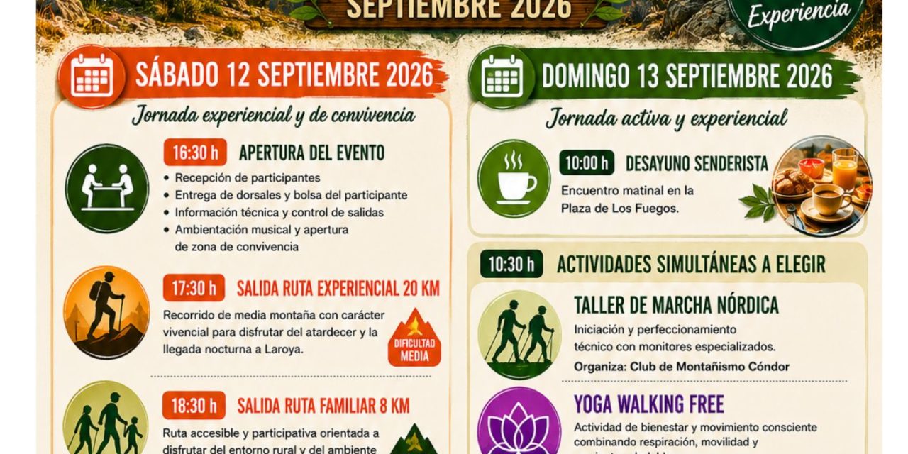 IV ENCUENTRO SENDERISTA «LOS FUEGOS DE LAROYA» 12 Y 13 DE SEPTIEMBRE.